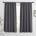Extra Wide Blackout Curtains for Bedroom Living Room 63 inch Long (Grey / 70"W x 63"L (Pack of 2))