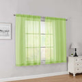 Lime Short Sheer Curtains 45 Inch Length for Small Windows (Lime / 42"W x 45"L (Pack of 2))