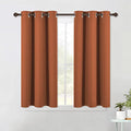 Burnt Orange Modern Blackout Curtains for Small Window (Burnt Orange / 42"W x 45"L (Pack of 2))