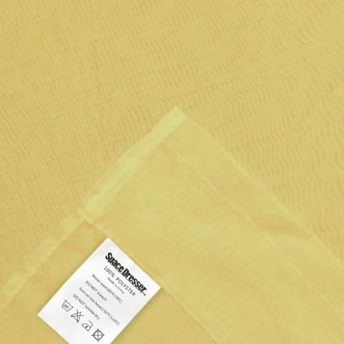 Sheer Voile Window Treatment Rod Pocket Curtain Panels for Kitchen Bedroom Living Room Drapes Sunlight Filtering Privacy Semi Home Decor Assorted Colors Sizes (Yellow / 52"W x 84"L (Pack of 2))