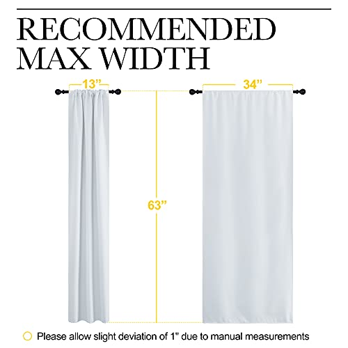 Greyish White Window Curtain Panels (Greyish White / 34"W x 63"L (Pack of 2))