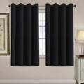 100% Blackout Bedroom Curtains Drapes 63 Inch Length Thermal Insulated Window Curtain Panels Energy Efficient Grommet Top Winter Curtain (52"W x 63"L (Pack of 1) / Jet Black)