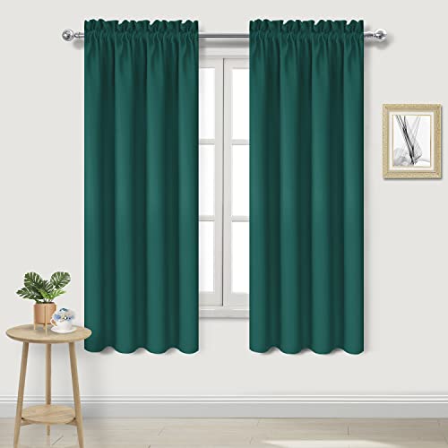Blackout Curtains for Bedroom Living Room 42 x 63 Inch Long 2 Panels (Hunter Green / 42"W x 63"L (Pack of 2))
