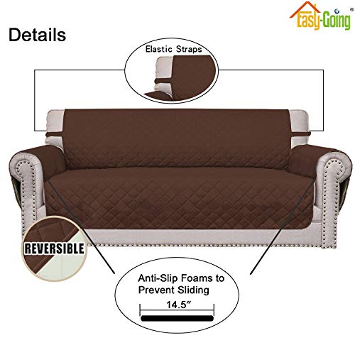 Reversible Couch Cover (Coffee/Ivory / X-Large Sofa)
