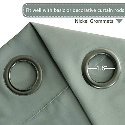 Blackout Patio Curtains 100 x 108 Inches for Sliding Door Extral Wide Blackout Curtain Panels Thermal Insulated Room Divider (100"W x 108"L (Pack of 1) / Light Sage)