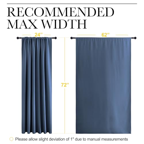 2 Panels Blackout Curtains (Stone Blue / 62"W x 72"L (Pack of 2))