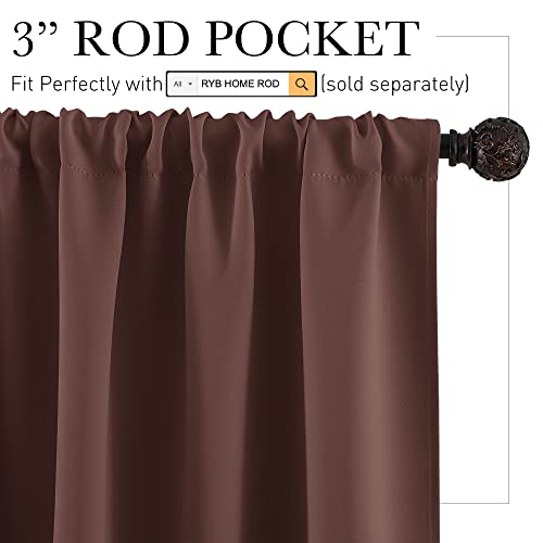 Cafe Blackout Curtains 24 inch Length (Chocolate Brown / 29"W x 24"L (Pack of 2))