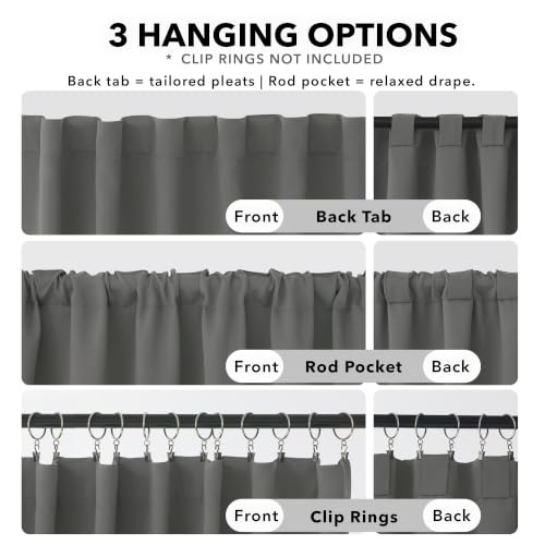 Blackout Curtains for Bedroom (Light Grey / 42"W x 63"L (Pack of 2))