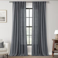 Dark Gray Curtains for Living Room Back Tab Modern Farmhouse Semi Sheer Gray Curtains 108 inches Long 2 Panels Set Muted Neutral Window Curtain for Dining Room Bedroom 52x108 (Dark Gray / 52"W x 108"L (Pack of 2))