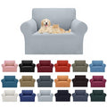 2026 New Stretch Chair Sofa Slipcovers Couch Cover for 1 Seater Furniture Protector Sofa Covers with Elastic Bottom Jacquard Fabric Small Checks for Pets (Silver / Chair)