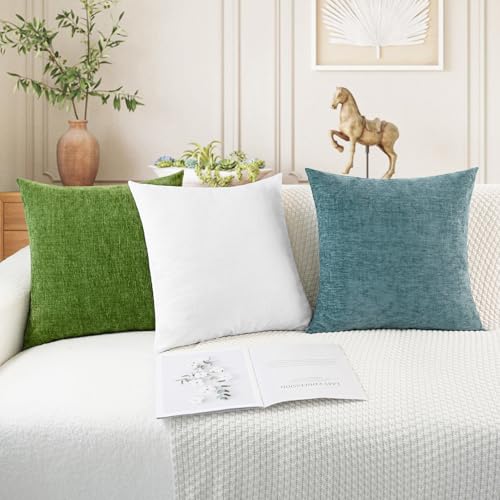 Decorative Couch Throw Pillow Covers 18 X 18 Inches True White (18" x 18" (Pack of 2) / True White)