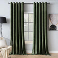 Velvet Curtains Olive Green 66 x 84 Inch Length Set of 2 (Olive Green / 66"W x 84"L (Pack of 2))