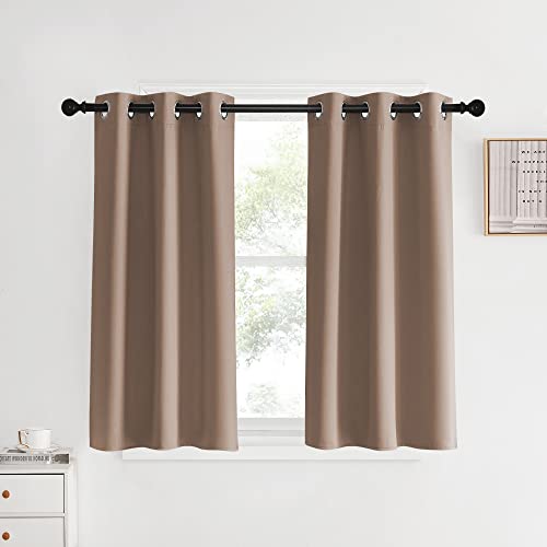 Blackout Small Curtains for Bedroom (Cappuccino / 34"W x 40"L (Pack of 2))