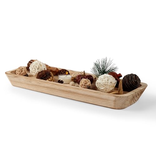 16" Long Wooden Dough Bowl for Home Decor