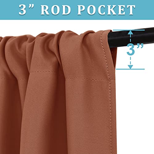 Cafe Blackout Curtains 24 inch Length for RV Camper Kitchen Window (Burnt Orange / 42"W x 24"L (Pack of 2))