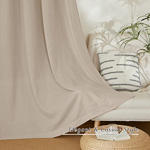 Thick Taupe Linen Curtains 90 inch Length 2 Panels Set (Taupe / 55"W x 90"L (Pack of 2))