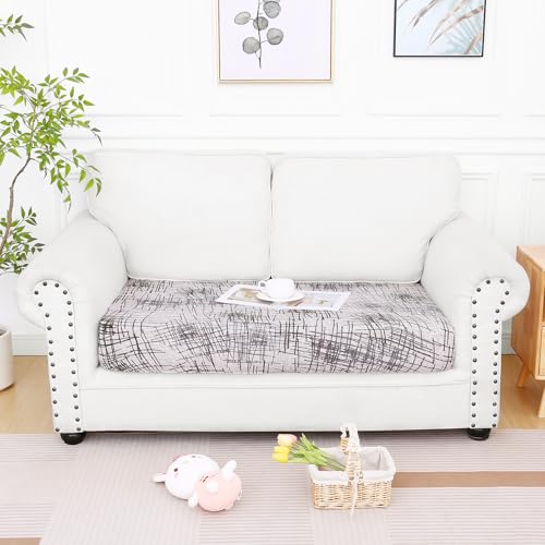 Printed Couch Cushion Covers (Brown and White / Seat Medium)