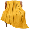 Fleece Blanket Soft Plush Throw for Couch Yellow 50"x60" (Yellow / Throw(50"x60"))