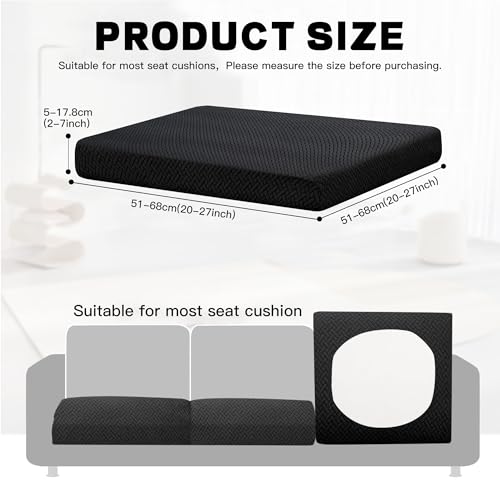 8Pcs Outdoor Cushion Covers (Black. / 8PCS)
