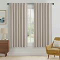 Natural Beige 100% Blackout Curtains 63 Inch Long for Bedroom (Natural Beige / 52"W x 63"L (Pack of 2))