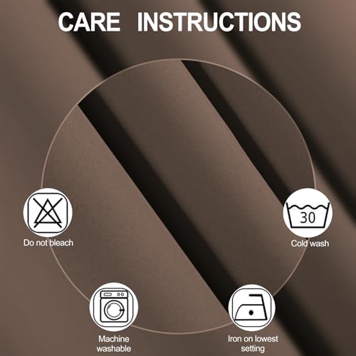 Blackout Curtains 66 x 54 Inch Long Chocolate Curtains Set of 2 Panels Room Darkening Curtains for Bedroom and Living Room (Chocolate Brown / 66"W x 54"L (Pack of 2))