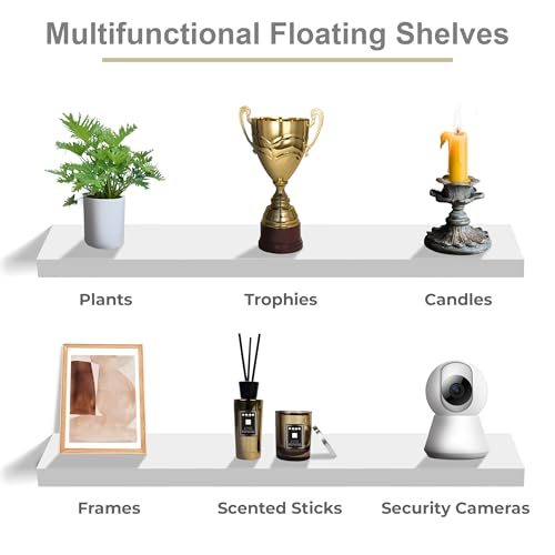 Floating Shelves for Wall Storage (White / 48 Inch / 2 Pack)