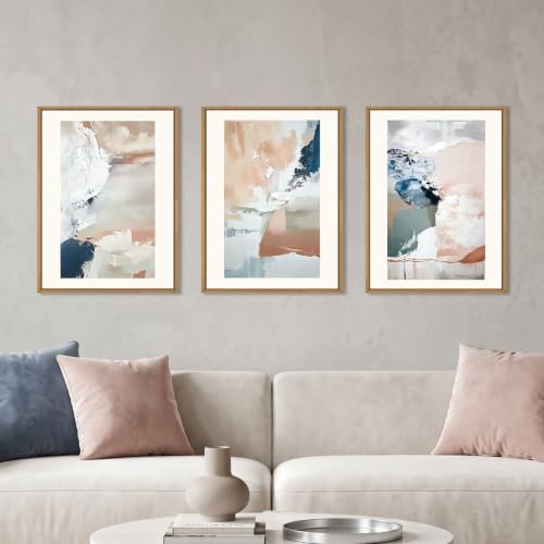 Abstract Brush Strokes Framed Canvas Wall Art (Abstract Brush Stroke Wall Art / 12"L x 16"W)