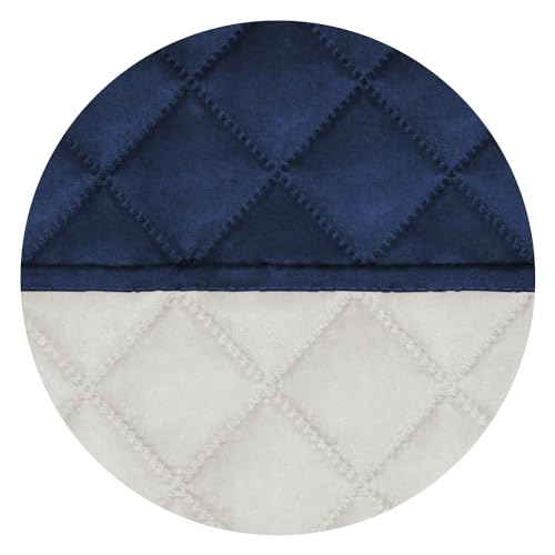 Reversible Quilted Couch Covers for Dogs Loveseat Sofa Cover 54" (Medium-XL / Navy/Ivory)