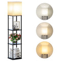 Floor Lamp with Shelves (Black Square / 4-Tier)