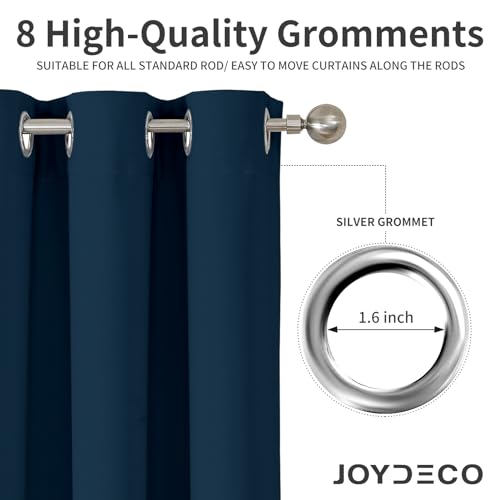Blackout Curtains 120 Inch Length 2 Panels Set (Navy Blue / 52"W x 120"L (Pack of 2))