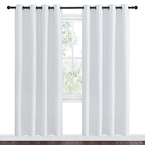 Room Darkening Curtains for Living Room (Greyish White / 55"W x 78"L (Pack of 2))