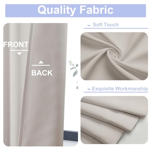 Natural Blackout Curtains for Bedroom 102 Inches Long 2 Panels (Natural / 50"W x 102"L (Pack of 2))