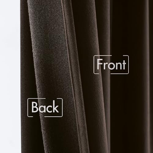 Velvet Curtains 52x108 inches Chocolate Brown Blackout Curtains (Chocolate Brown / 52"W x 108"L (Pack of 2))
