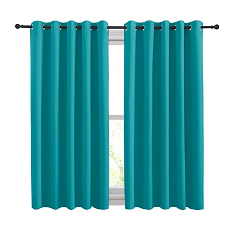 Peacock Teal Thermal Insulated Curtains Blackout Draperies (Peacock Teal / 70"W x 54"L (Pack of 2))