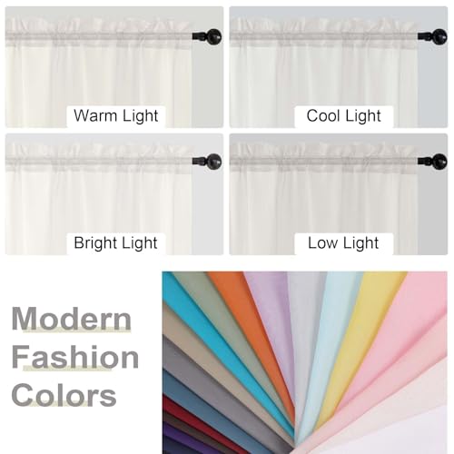 Ivory Sheer Curtain for Bedroom Living Room 78 Inches Long 2 Panels Set (Ivory / 42"W x 78"L (Pack of 2))