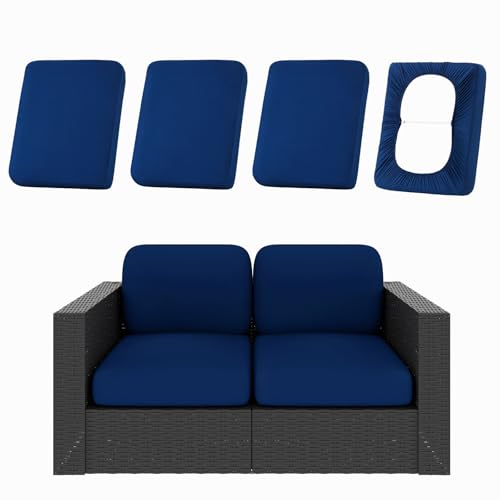 4Pcs Patio Cushion Covers (Navy / 4PCS)