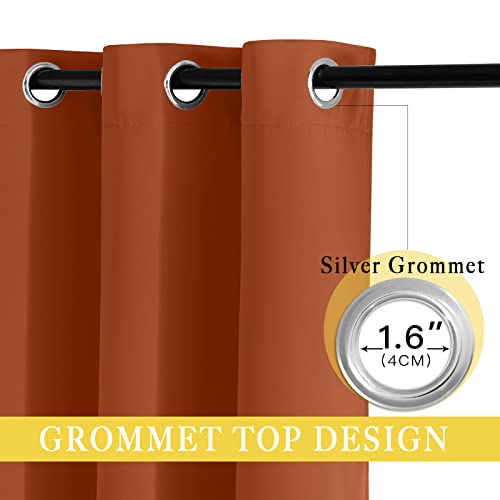 Blackout Room Divider Curtains for Sliding Glass Doors 102 Inches Long 1 Panel (Burnt Orange / 80"W x 102"L (Pack of 1))
