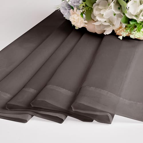 Chocolate Brown Sheer Curtains 54 Inch Long 2 Panels (Chocolate Brown / 42"W x 54"L (Pack of 2))