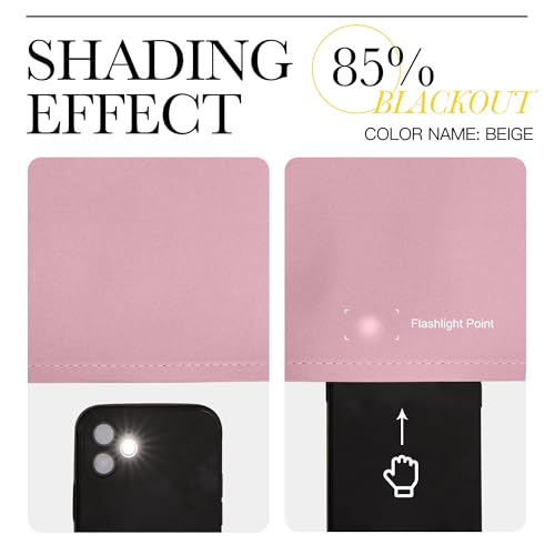 Blackout Curtains 54 inch Length for Bedroom (Crystal Pink / 46"W x 54"L (Pack of 2))