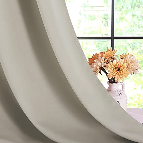 Modern Blackout Curtains Noise Reducing (Natural / 42"W x 54"L (Pack of 2))