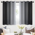 Ombre Curtains Black to Grey White for Living Room 52Wx36L (52"W x 36"L (Pack of 2) / Black)