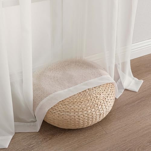 Ivory Sheer Curtains 72 Inches Long 2 Panels Set (Ivory / 59"W x 72"L (Pack of 2))