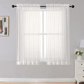 Sheer Curtains Living Room 54 inches Long (Ivory / 42"W x 54"L (Pack of 2))