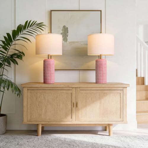 23" Ceramic Table Lamps for Living Room (23'' Medium - Matte Red)