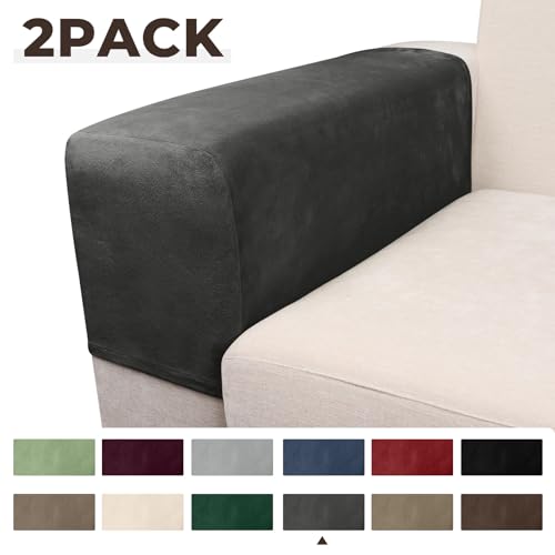 Couch Arm Covers 2 Pcs Sofa Armrest Covers Stretch Couch (Grey / 2PC Armrest Cover)