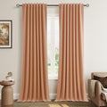 100% Blackout Curtains 90 Inch Length 2 Panels Set for Living Room Bedroom Back Tab Thermal Insulated Black Out Linen Drapes Room Darkening Peach Quartz (Peach Quartz / 52"W x 90"L (Pack of 2))