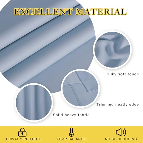 Vintage Blue Blackout Curtains 84 inch Length (Vintage Blue / 66"W x 84"L (Pack of 1))