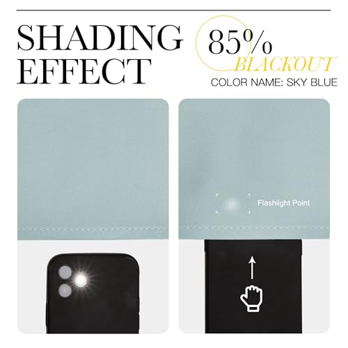 Room Darkening Curtains for Living Room 84 inches Long (Sky Blue / 52"W x 84"L (Pack of 2))