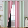 Sage Green and Pink Ombre Blackout Curtains for Bedroom (Sage and Pink / 42"W x 84"L (Pack of 2))