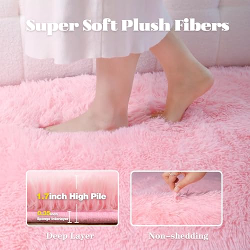 5x7 Area Rug for Living Room (Pink / 5' x 7' (Rectangular))